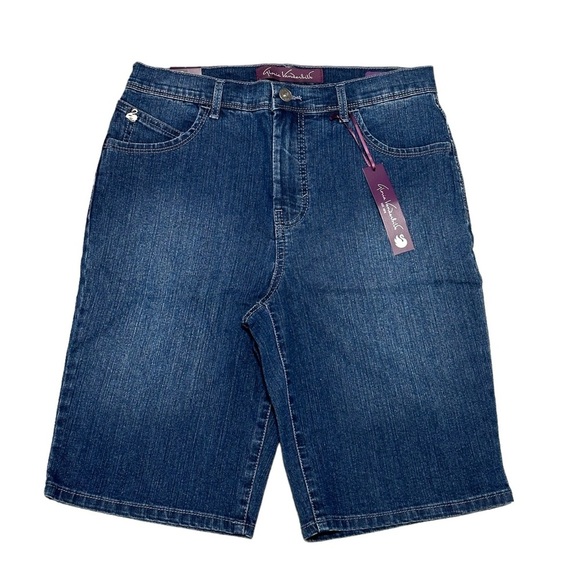 Women's Gloria Vanderbilt 6 Small Shorts Bermuda Jeans Navy Blue Spandex NWT - Picture 3 of 9